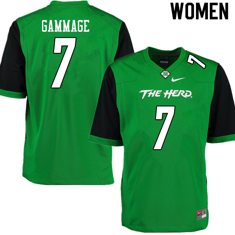 Women #7 Corey Gammage Marshall Thundering Herd College Football Jerseys Sale-Gren